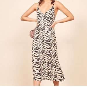 Alexandra Midi Dress Zebra Print Reformation